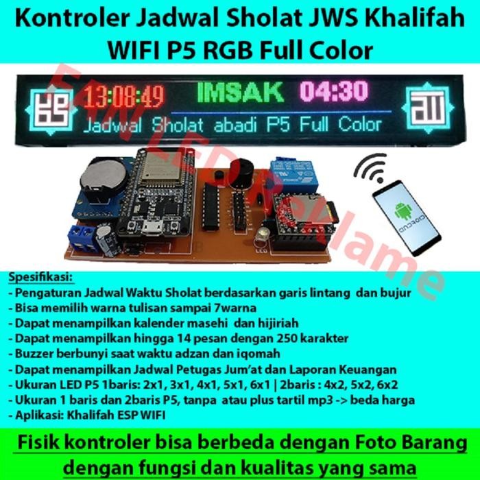 Kontroler JWS Jadwal Sholat WIFI P5 RGB