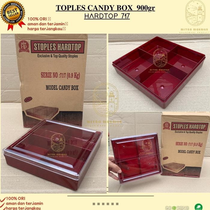 Toples Kue Sekat 4 / 900 Gram Hardtop 717 Toples Candy Isi 6pc