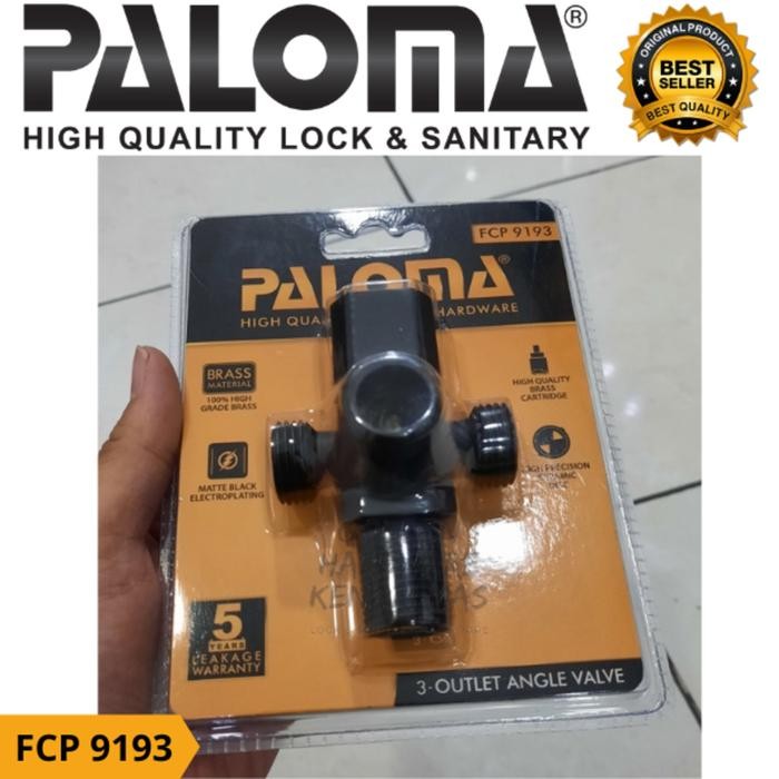 Terbagus Paloma Fcp 9193 Keran Stop Cabang 3 Toilet Wc Jet Shower Tembok Kran Air Brass Hitam Matte
