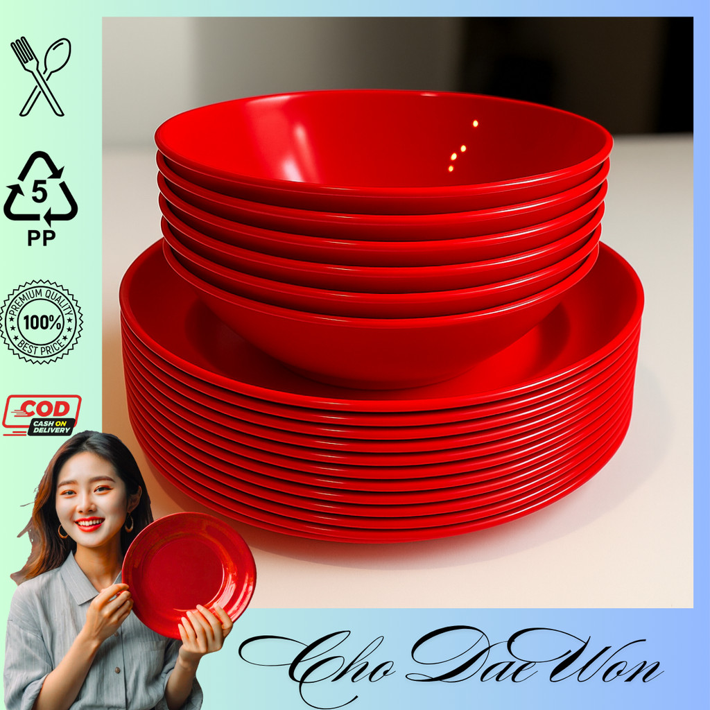 12 PCS PIRING MANGKOK TEBAL SEMI MELAMIN 1 LUSIN TAHAN PANAS MURAH WARUNG MIE SOTO RAMEN BAKSO