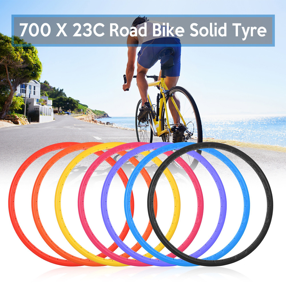 Bike Solid Tire 700x23C Road Bike Bicycle Cycle Riding Tubeless Tyre Wheel