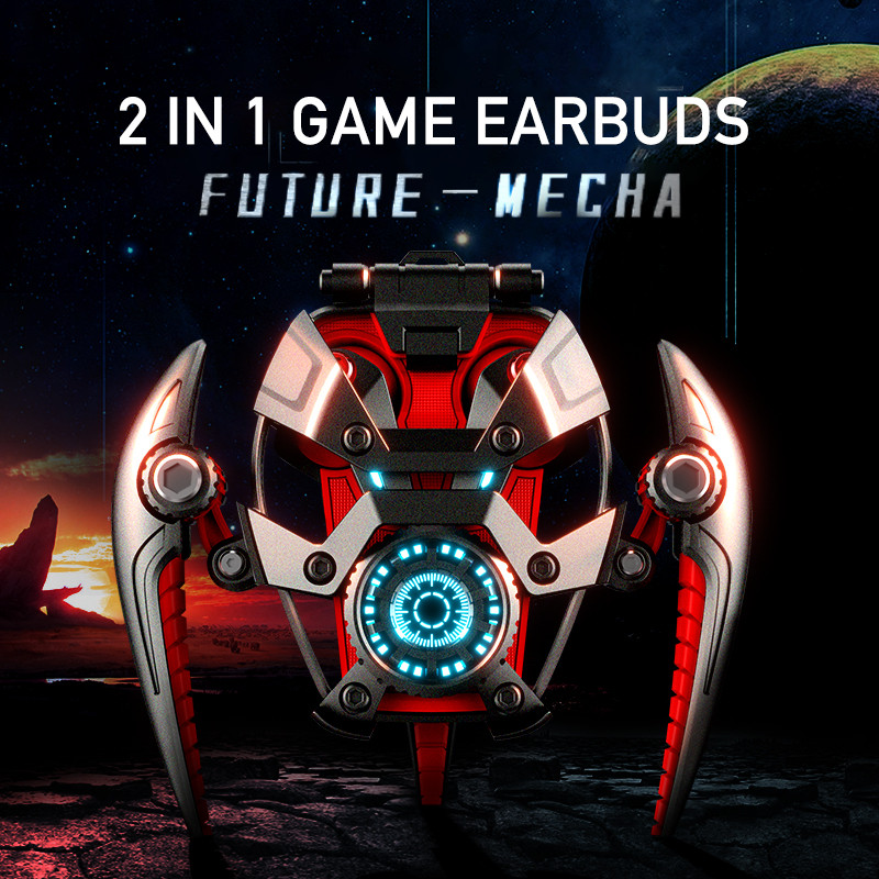 INVA CD-3 Armor TWS Bluetooth 5.3 Headset FUTURE-MECHA In-Ear Wireless ENC Noise Cancellation Mechan