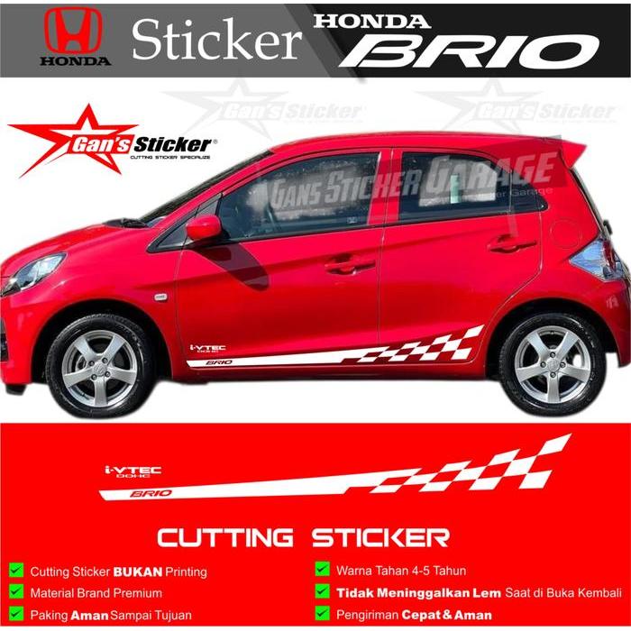Honda Brio Cutting Sticker Car Pintu Mobil Sticker Premium