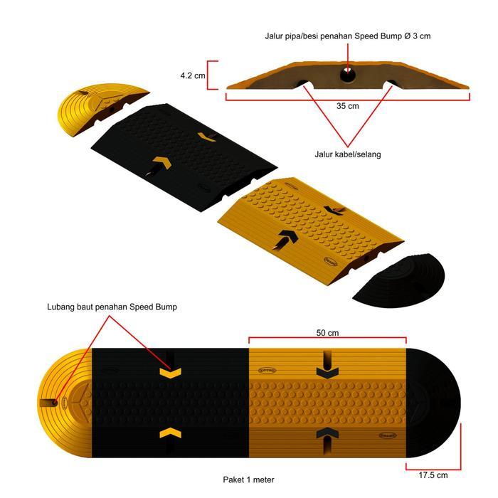 Osano Rubber Speed Bump Tengah Light Duty Polisi Tidur