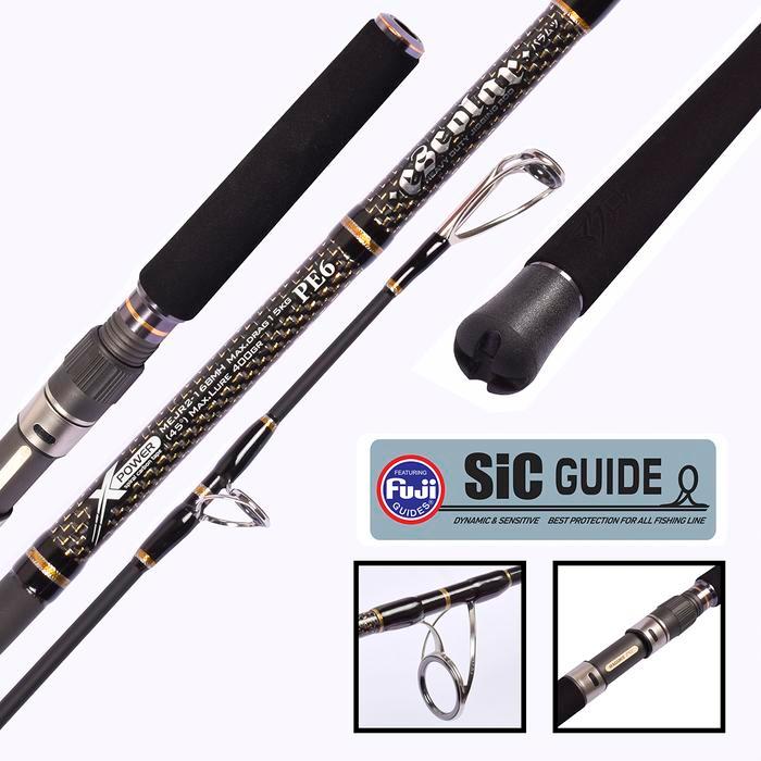 Joran MAGURO ESCOLAR Ring Fuji SiC PE#4 PE#6 PE#8 168cm Spinning Jigging OH ~Indonesia Memancing