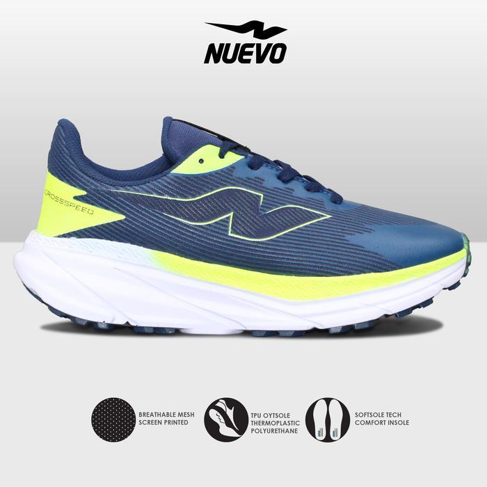 Nuevo - Sepatu Olahraga Jogging Pria Nuevo Crosspeed Navy Stabilo Running Shoes Lari Santai Outdoor