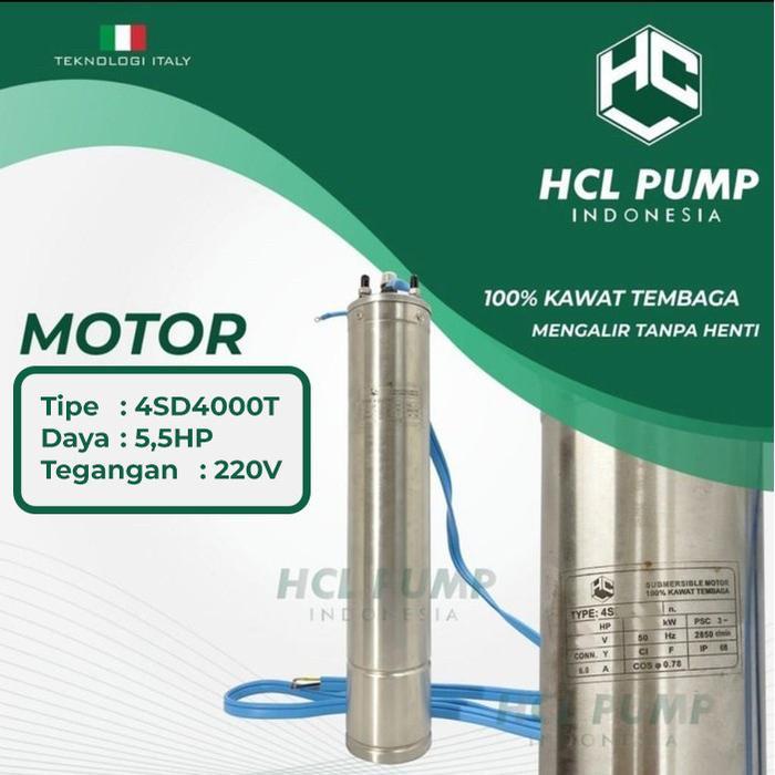 {{{{}}] HCL MOTOR ONLY 4SD 4000M 4" 5,5HP 220v 4SD4000M 4 SD pompa air submersible 5,5 hp 1 phase