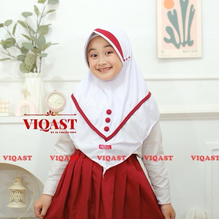 ASLI Hijab Anak sekolah Serut Ayumi 6-10 Tahun kaos premium Jilbab anak sekolah Instan Putih