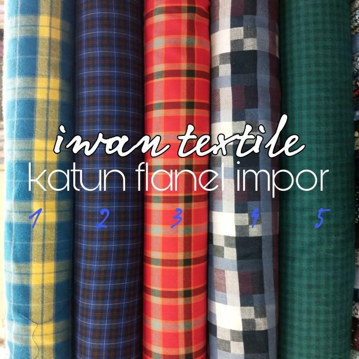 PROMO kain flanel kotak kotak meteran kain katun flanel import quality