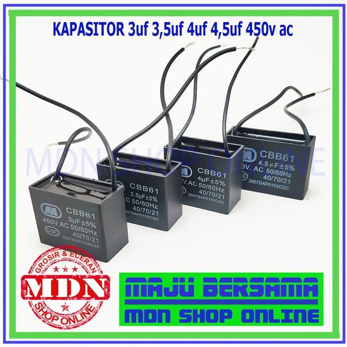 Kapasitor 3uf 3,5uf 4uf 4,5uf 450v ac mikro capasitor kipas angin kualitas bagus