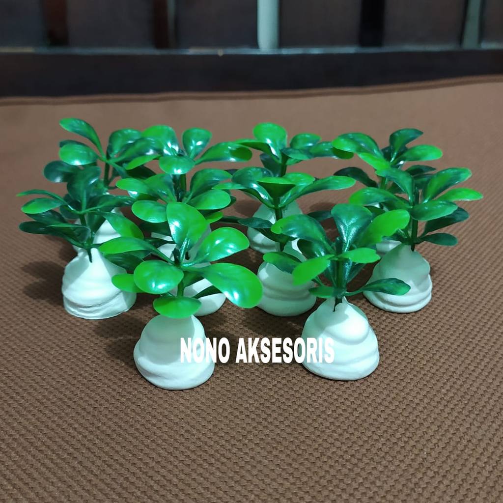 ISI 10 PCS tanaman plastik hiasan aquarium akuarium aquascape mini