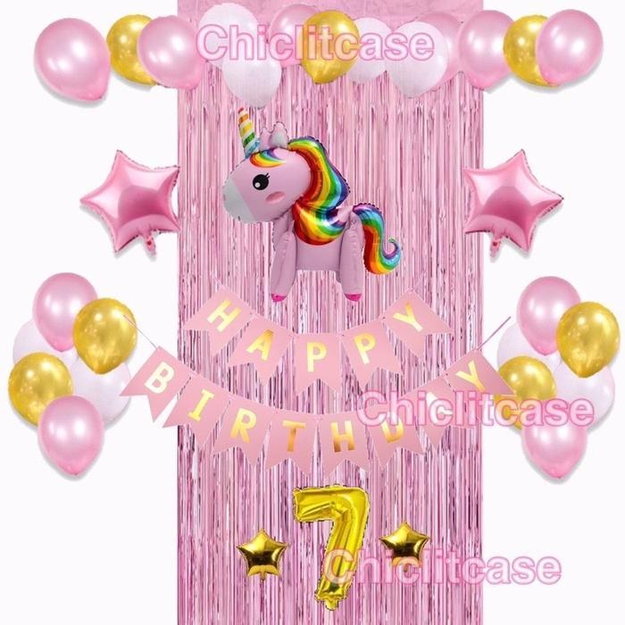 Sale Paket Dekorasi Ulang Tahun Anak Tema Unicorn/Tirai