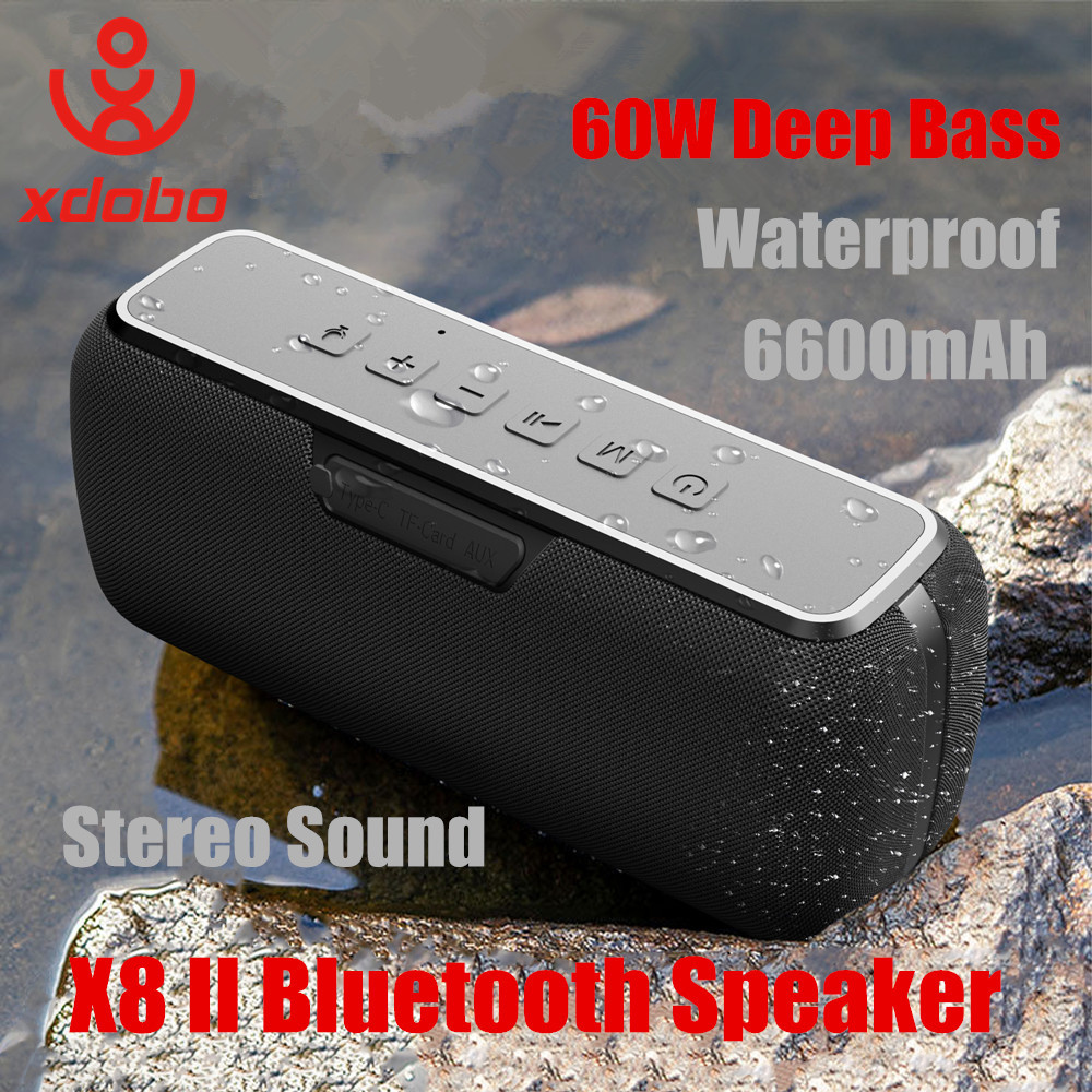 60W Xdobo X8Ii Bluetooth Speaker Wireless Portable Subwoofer Waterproof 6600Mah Powerful Bass Aux Fm