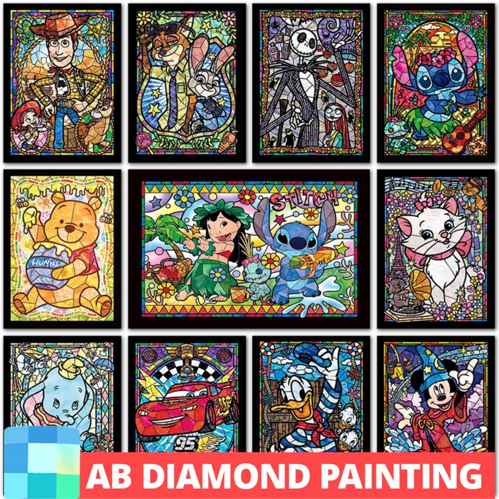AB DIY Diamond Painting kit Mickey Mouse Dumbo Cars Full Square Round Diamond mosaic embroidery Cros
