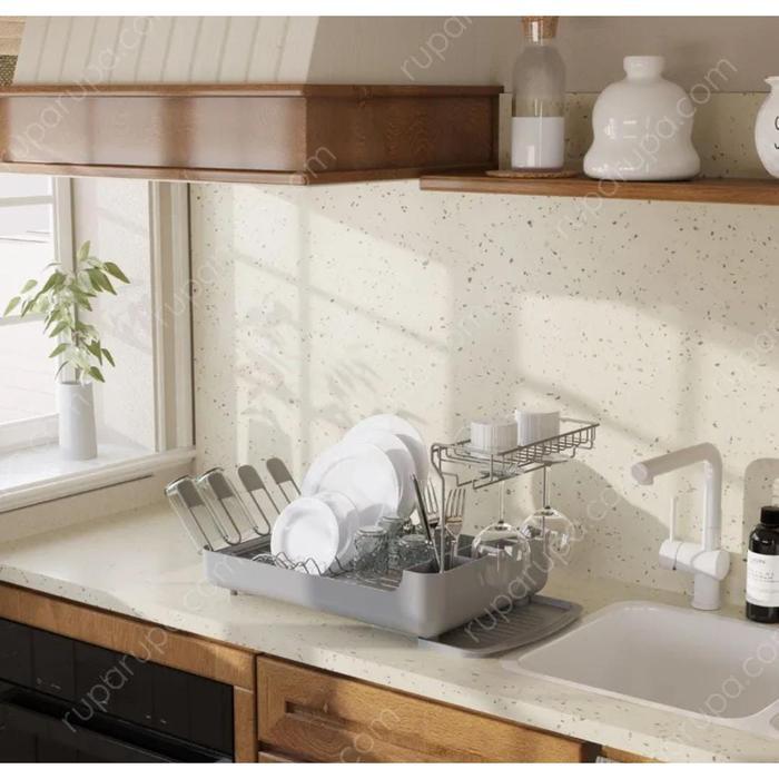 Informa Rak Piring Tempat Pengering Piring Gelas Sendok Abu