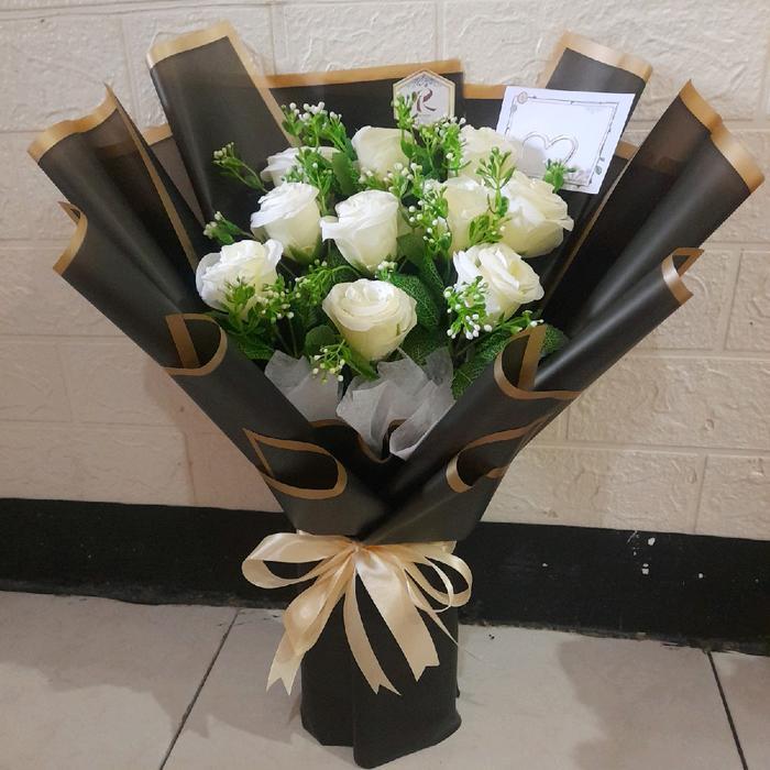 New Bunga Mawar Putih ( Artificial ) -Gratisongkir