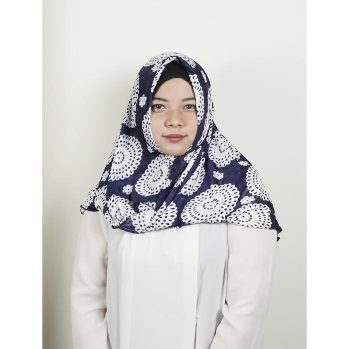HIJAB / JILBAB SEGIEMPAT MOTIF MATAHARI NAVY - 405