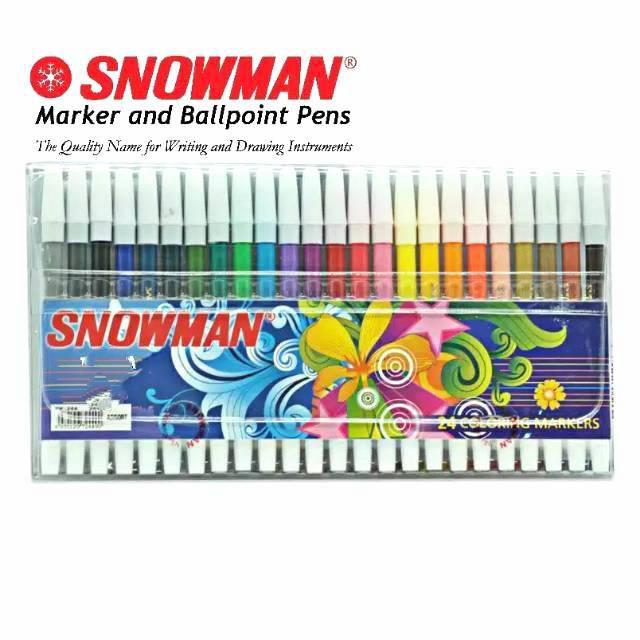 spidol set kecil snowman 24 warna color marker