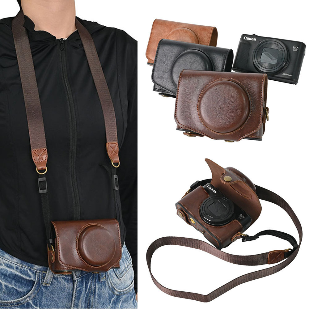 For Canon SX740 HS Case, PU Leather Camera Bag Case For Canon Powershot SX740HS SX740 SX730 SX730HS