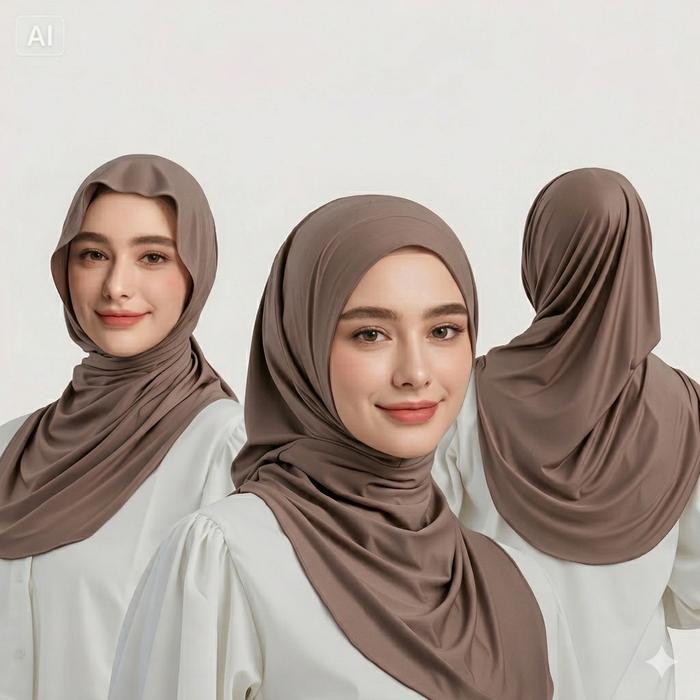 Hijab Instan Bergo Inner Meleyot Jersey 2 In 1/Hijab Bergo Plus Inner/Hijab Instan Bergo Huma Jersey