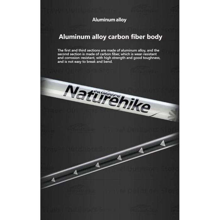 TREKKING POLE HIKING ULTRALIGHT CARBON ALUMINIUM NATUREHIKE NH17D006-D