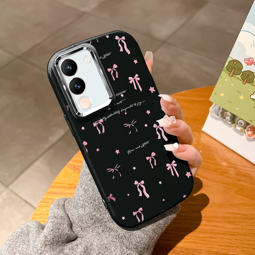 Casing Hp Untuk VIVO V29E 5G Soft Cesing Phone Case Pink Bow PDD 6102 Softcase Silikon Kesing
