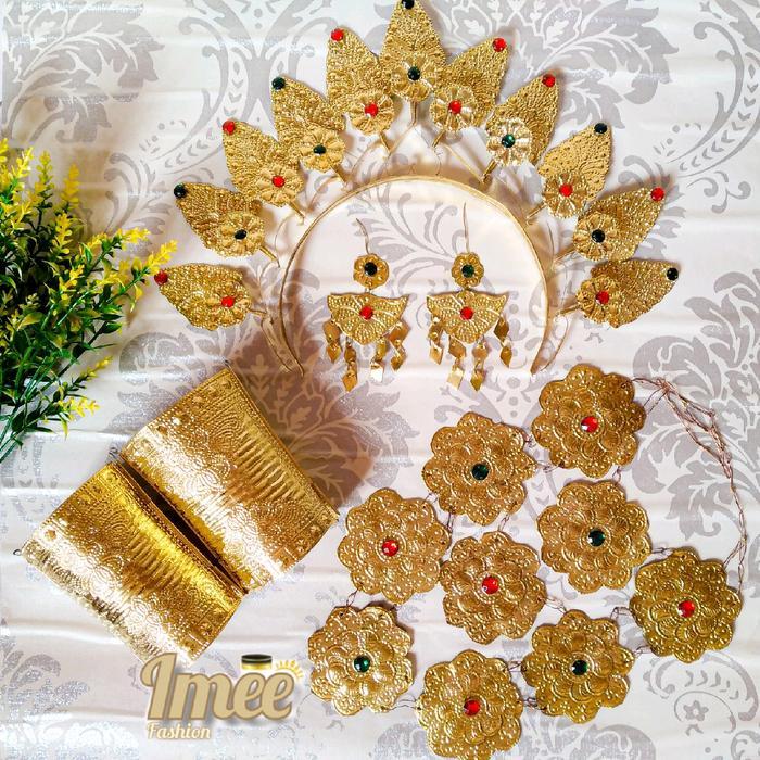Set Aksesoris adat bugis makassar / aksesoris baju bodo / aksesoris bando adat bugis