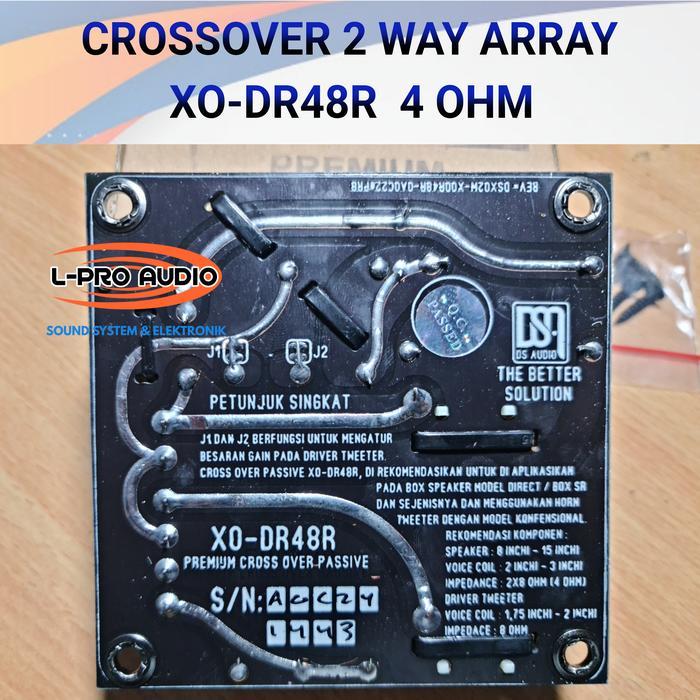 Crossover pasif 2 way 4 ohm XO-DR48R