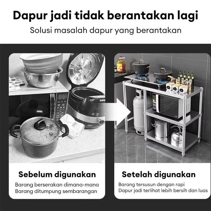 rak kompor gas, rak penyangga periuk, rak di atas kompor, rak stainless teleskopik, hemat ruang