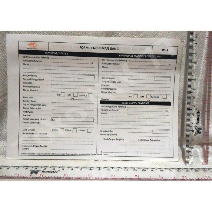 Khusus Grab Kertas Wesel Pos Remittance Form Pengiriman Uang 4Lembar Ready Stock