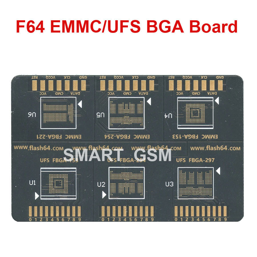 F64 box isp emmc ufs bga Board EMMC BGA 153 UFS BGA 254 Adapter F64 BOX Key card BGA Board