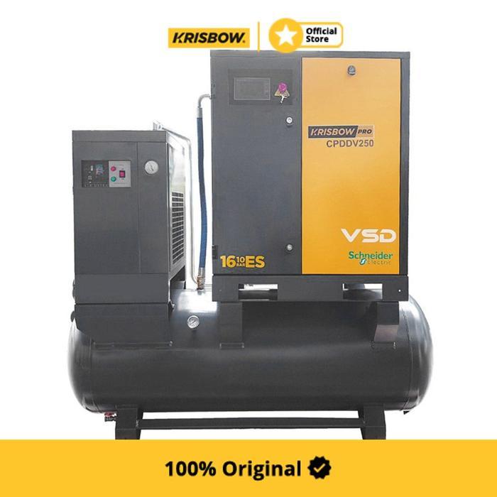 Krisbow Compressor Screw Vsd 20Hp 500 L 10Bar 3Ph Cpddv250 VSD Screw Air Compressor Industrial