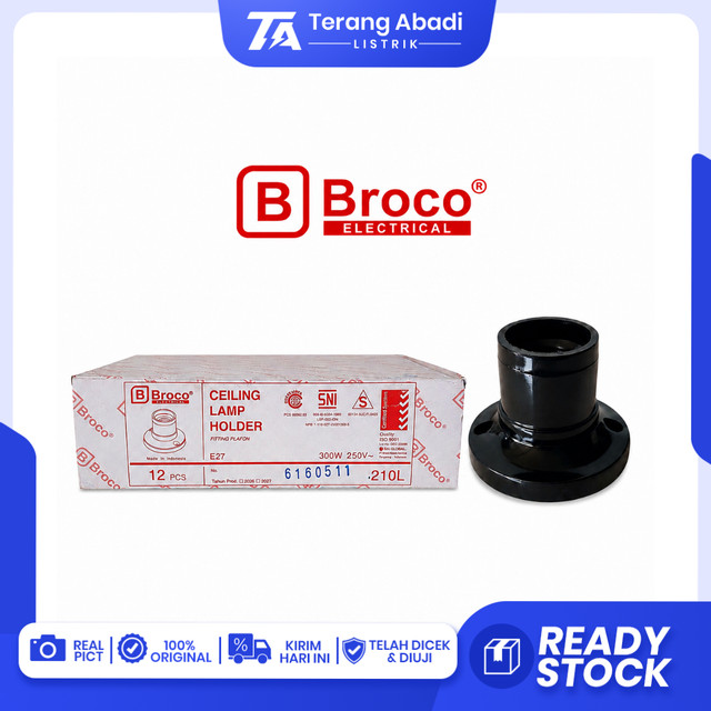 BROCO 210L Fitting Lampu Plafon E27 300W 250V