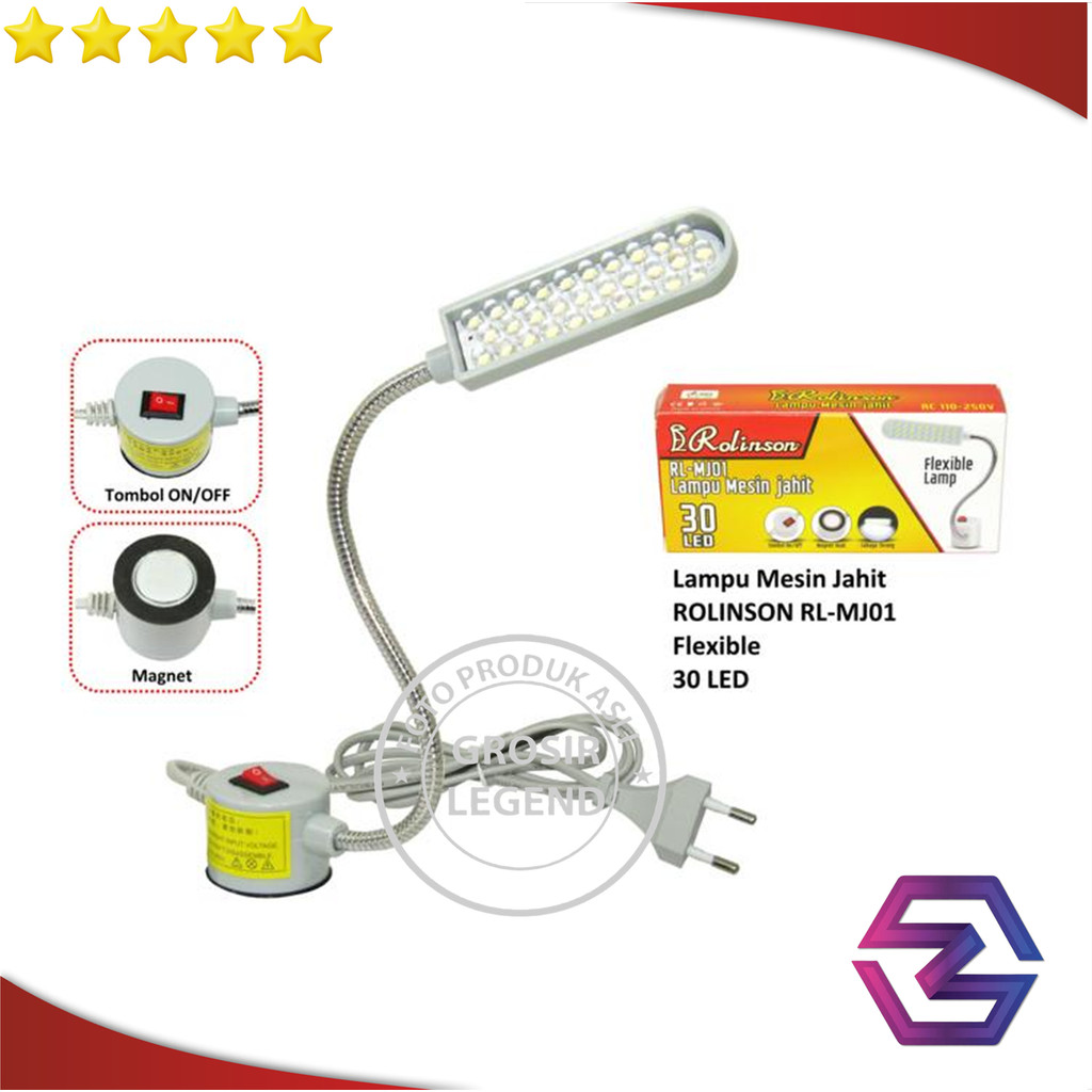 ROLINSON Lampu Mesin Jahit Tempel Magnet Kuat Flexible Terang 30 LED