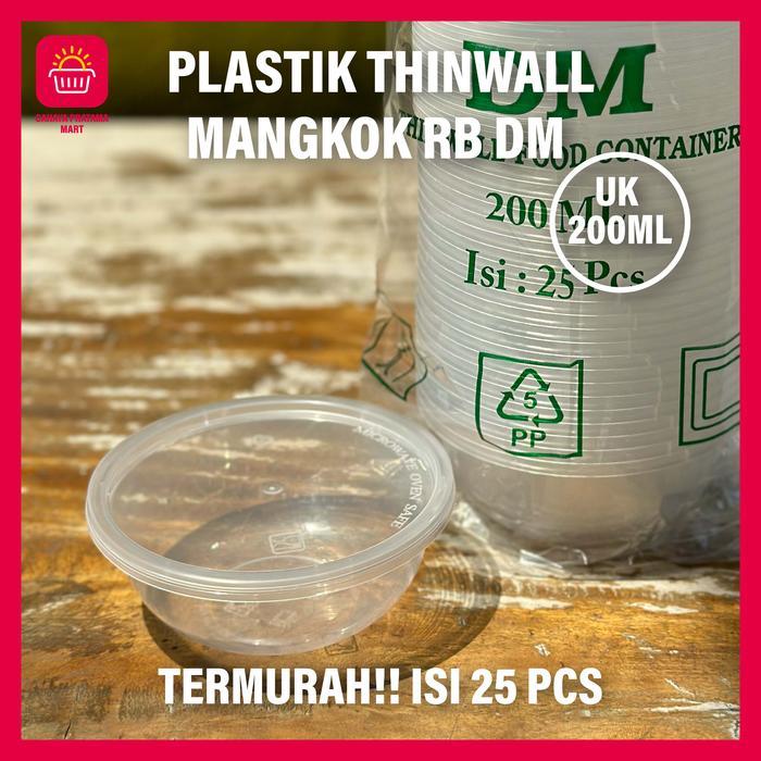 Promo Thinwall Mangkok Mangkuk Plastik Bulat Datar Thinwall Bowl Round Mangkok Makan Plastik 200Ml