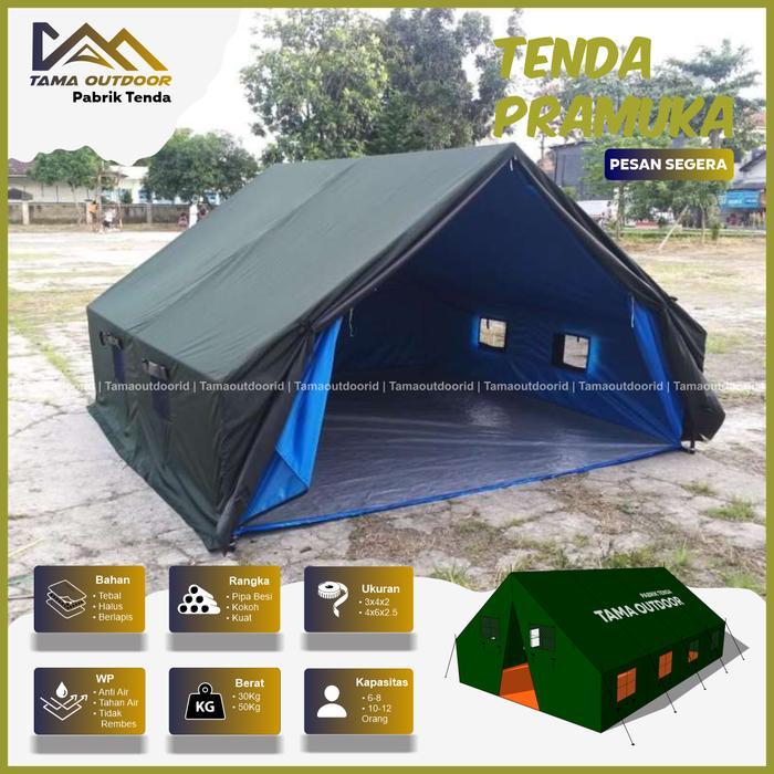 new Tenda Kemah Uk 3M x 4M Dome Pramuka Tamaoutdoor Regu