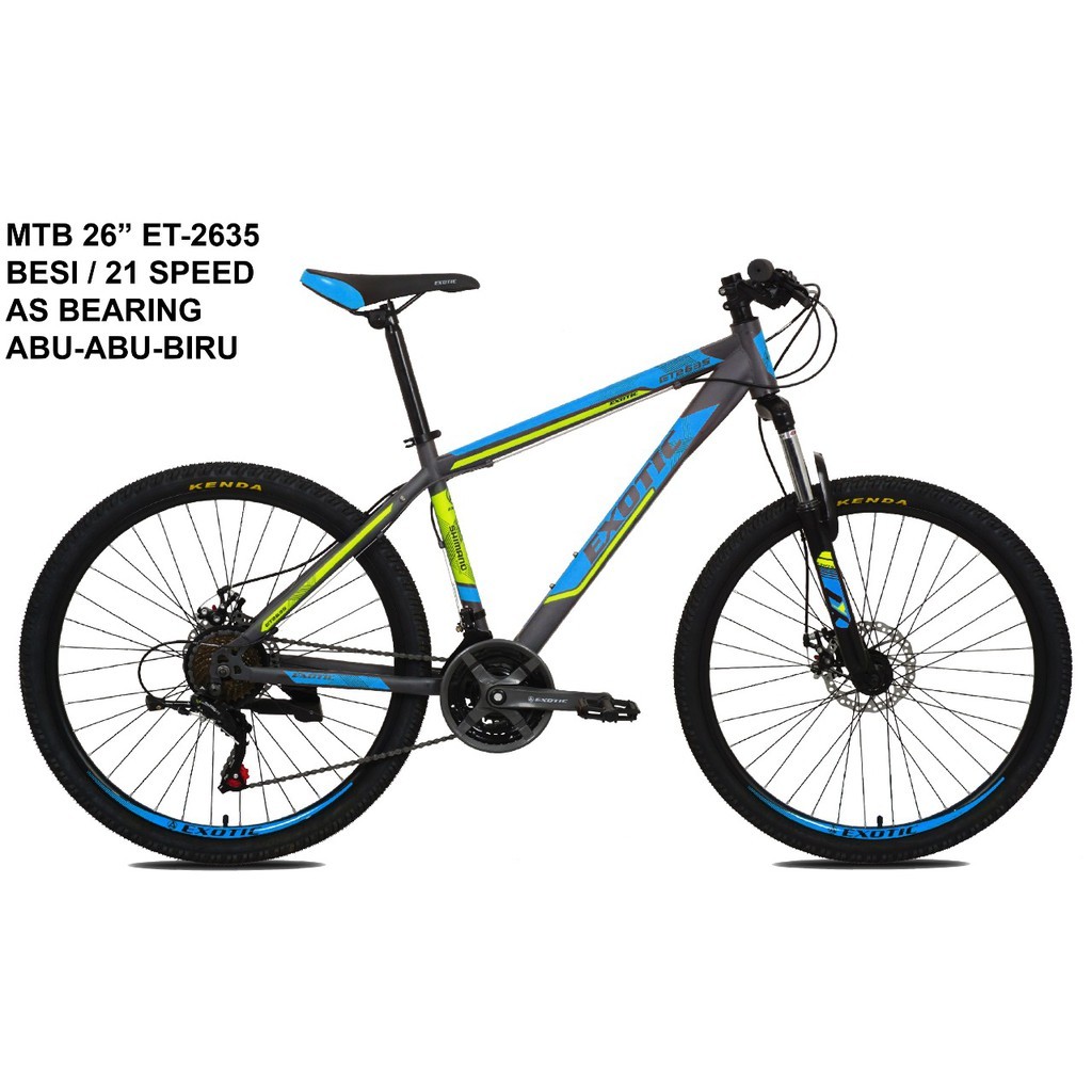 (tidak menerima paylater) Sepeda Gunung Exotic MTB 26" ET 2635 21 Speed Shimano Steel (Khusus Indah 