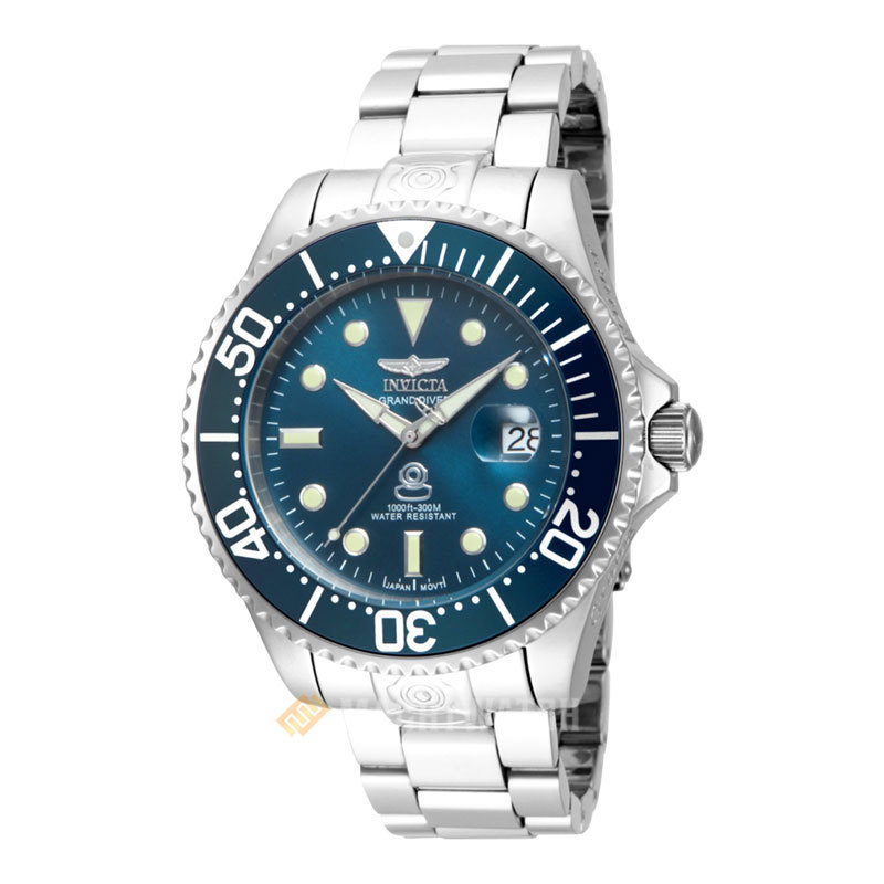 Jam Tangan Pria INVICTA Pro Diver 18160 Automatic Men Blue Dial Stainless Steel Strap