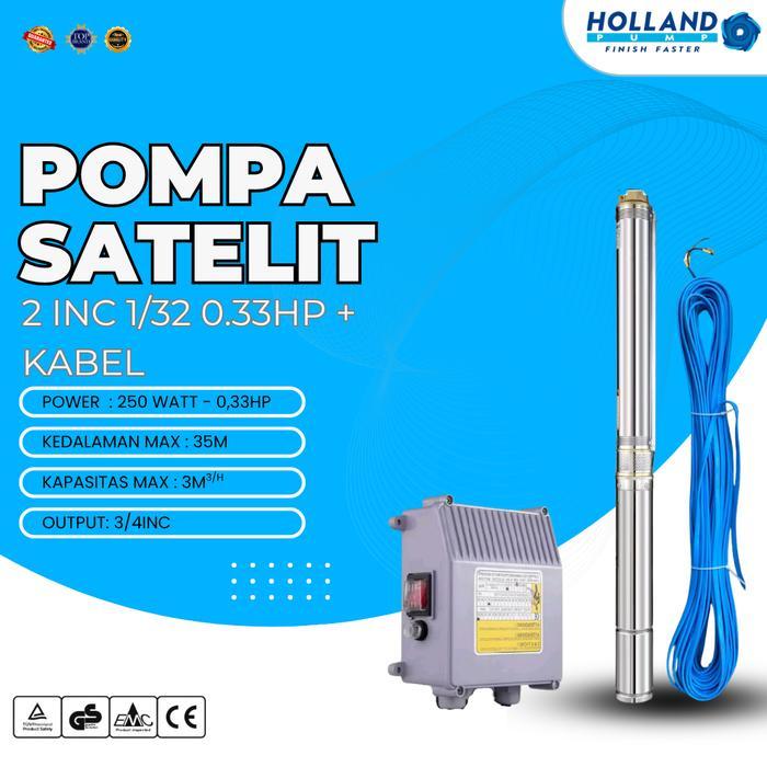 Marshimart - Pompa Celup Submersible/ Pompa Sibel Holland Pump Casing 2Inch 0.33Hp Plus Kabel