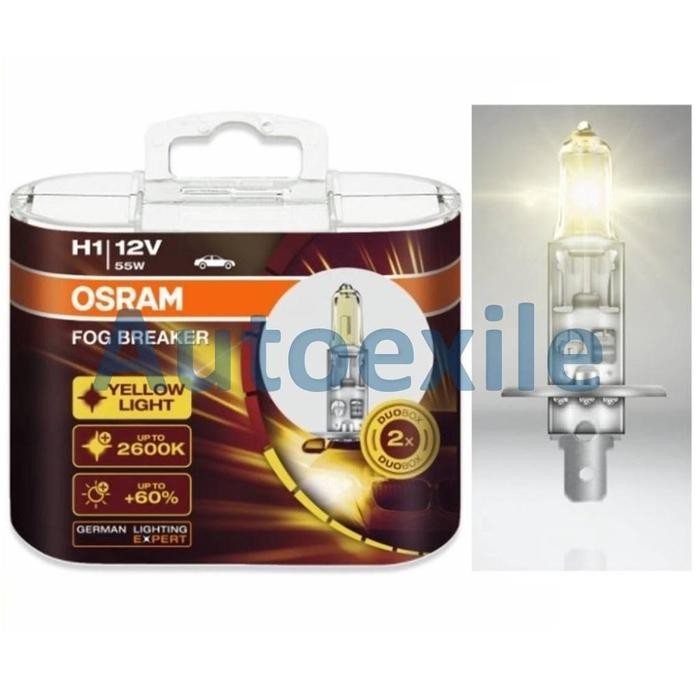 Ready Osram Fog Breaker H1 2600K Kuning Pekat FBR Yellow Lampu Kabut Mobil Fiesta Volvo Sedona Rio