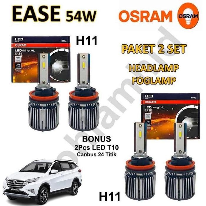 Ready Paket 2 Set Lampu LED TERIOS, NEW TERIOS OSRAM LEDriving HL EASE Headlamp dan Foglamp