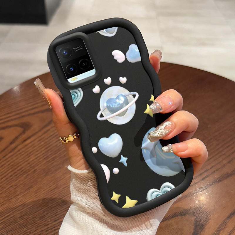 Casing Untuk VIVO Y21 Y21s Y21t Y21e Y21a Y33t Y33s Y21G Case Casing Awan dan Bulan pola Kesing HP C