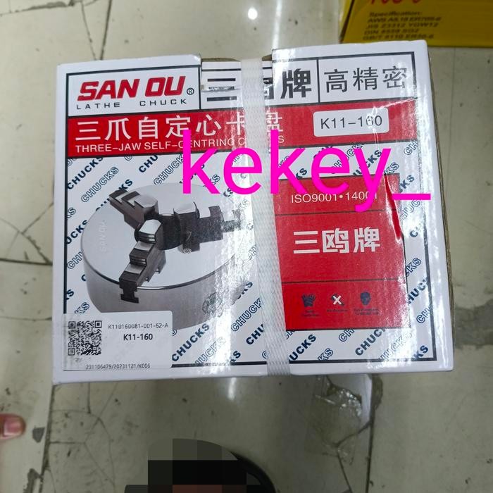 chuck bubut 6" inch 3 jaw claw bubut 3 jaw catok kepala bubut 6" inch merek SANAU