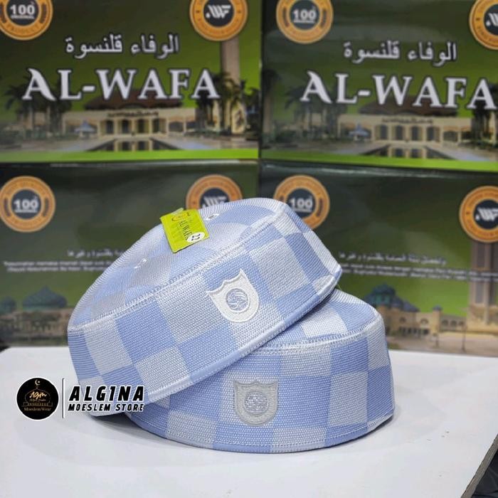 ORIGINAL KOPIAH AL WAFA CATUR PECI MALAYSIA PUTIH KOPIAH MALAYSIA KOPIAH/PECI PUTIH MOTIF CATUR