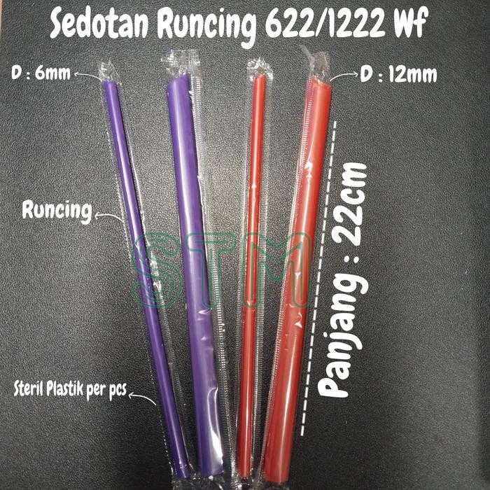 Sedotan Bubble 622/1222 wf Hitam/Merah Mixue/Ungu CHATIME 22cm Steril Straw