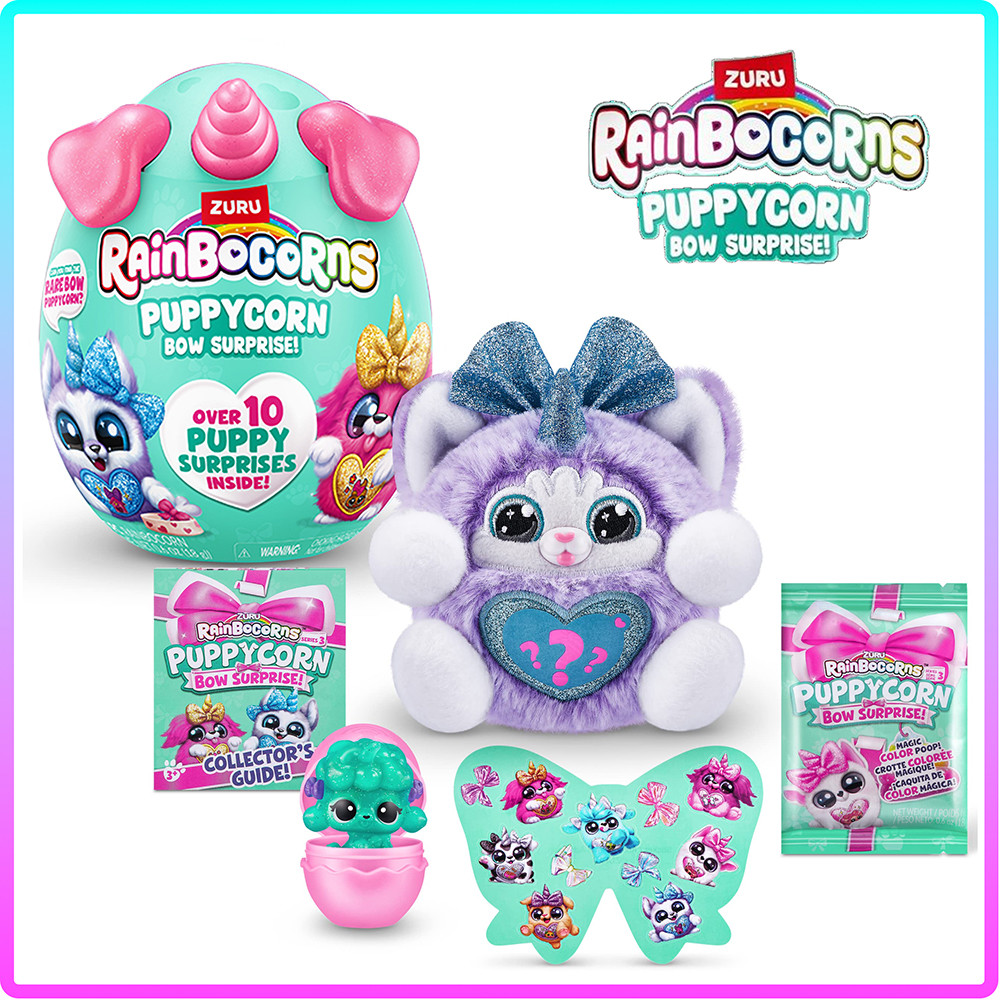 Zuru Rainbocorns 5 Surprise Puppycorn Bow Surprise Mystery Original Zuru Plush Toys Mini Brands