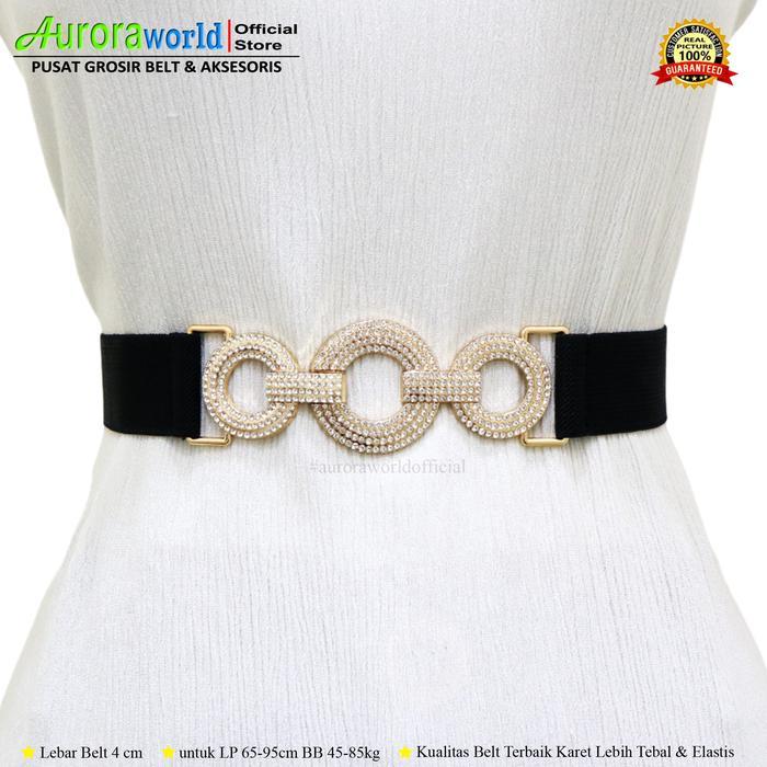 Terlaris Auroraworld Belt Karet Elastis Obi Aksesoris Dress Gamis Jeans Ikat Pinggang Wanita Elegan