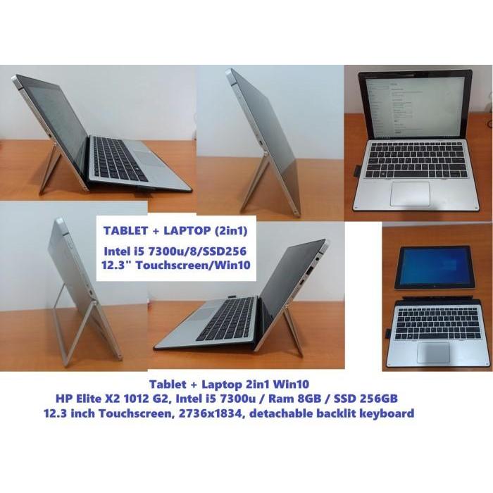 BARU Tablet Laptop Notebook HP Elite X2 1012 G2 i5 7300u Touchscreen Bekas