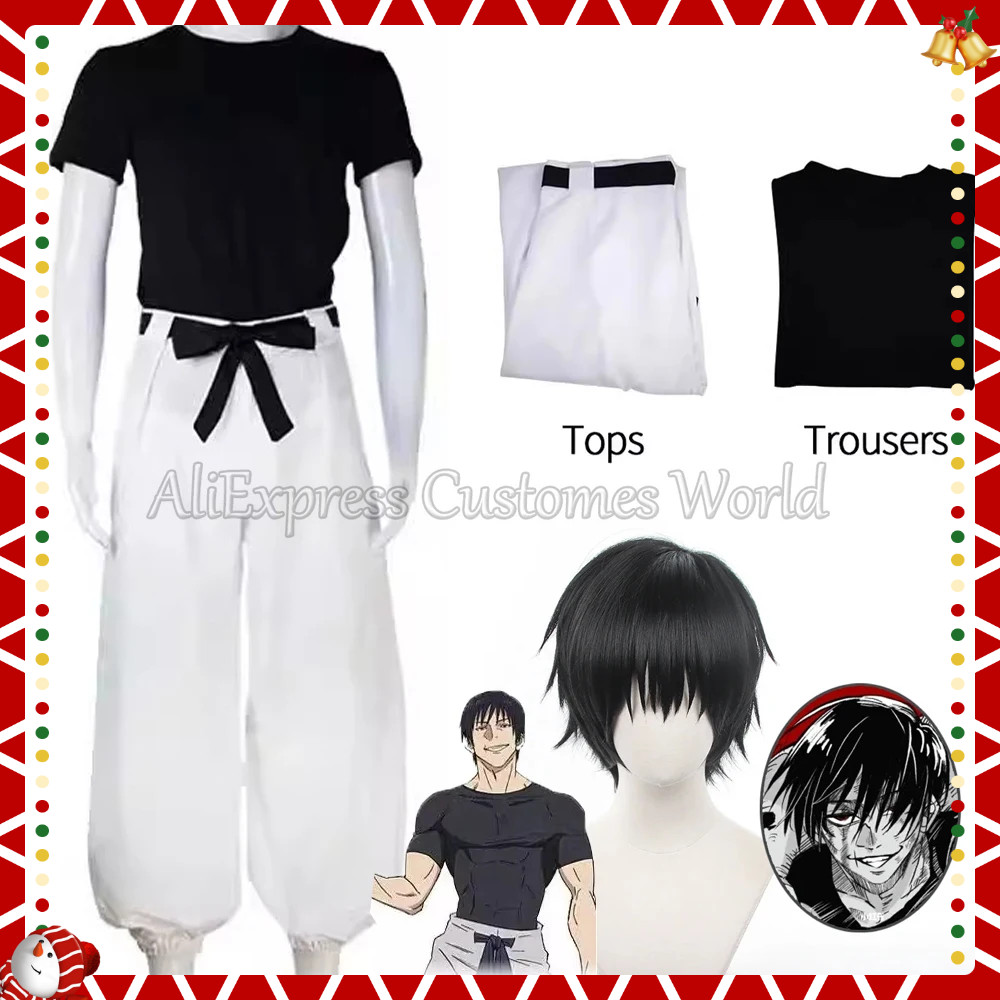 Anime Kaisen Jujutsu Toji Fushiguro Cosplay Costume For Women Men Season 2 Fushiguro Toji Wigs Hairs