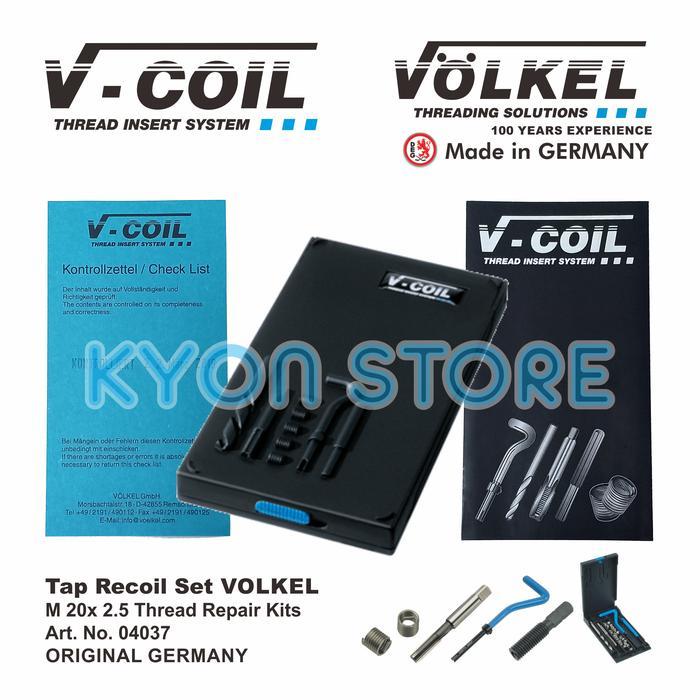 Tap Recoil Set Volkel M 20 X 2.5 Thread Repair Kits Art. No. 04037